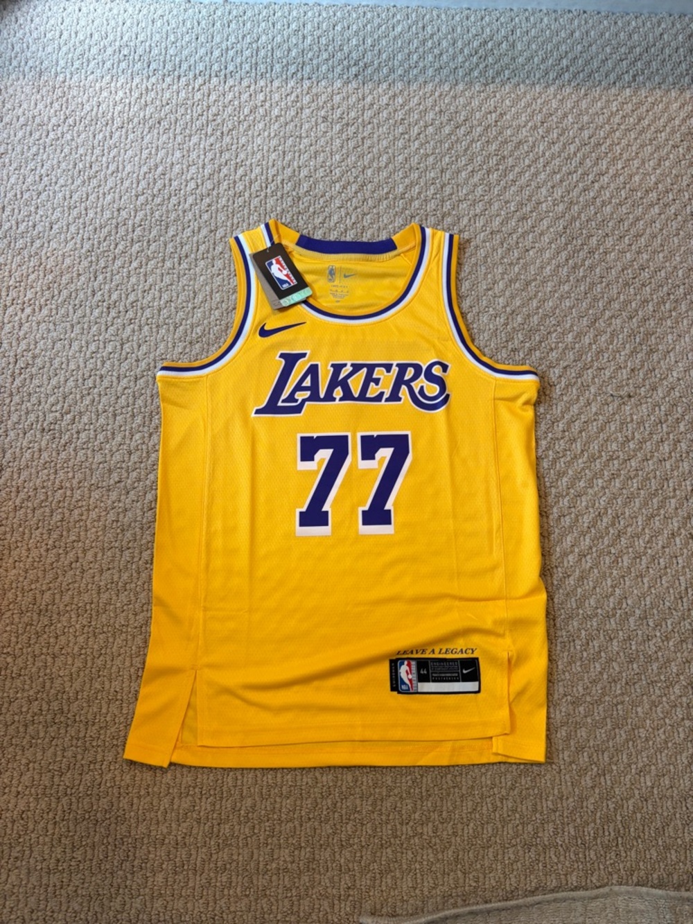 Nike Los Angeles Lakers Luka Doncic Yellow #77 Basketball Jersey